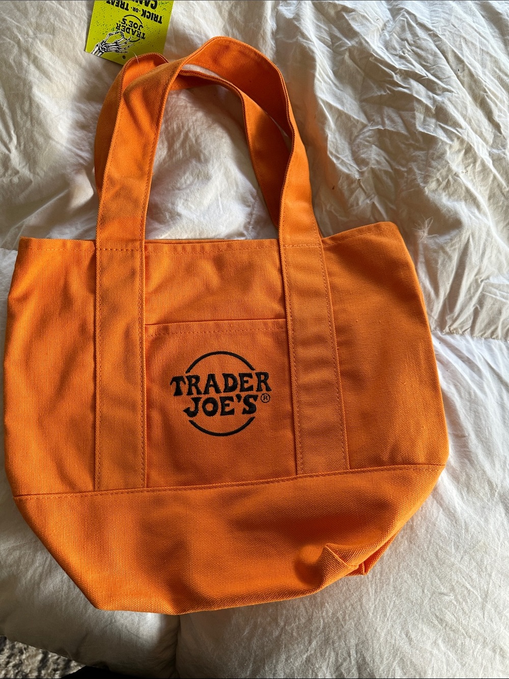 Trader Joe's Orange Mini Tote Bag - Picture 2 of 2